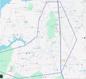 Map showing an outline of the Tantallon Project Area